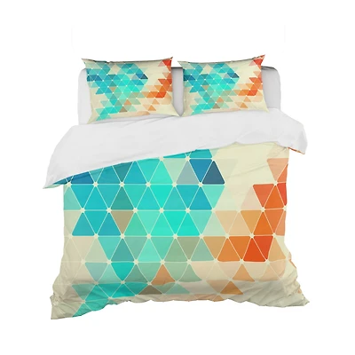 Designart 'Abstract Colorful Geometric Pattern' Modern Bedding Set