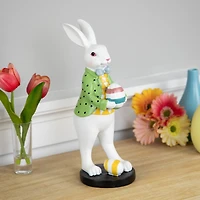 11.5" Rabbit Holding Easter Egg Outdoor Garden Statue