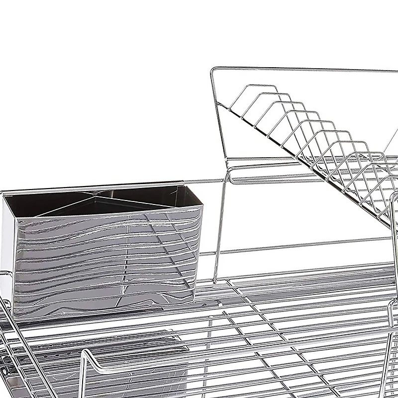 MegaChef 15.5" Stainless Iron Dish Rack with Shelf