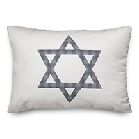 Plaid Star of David 14x20 Spun Poly Pillow