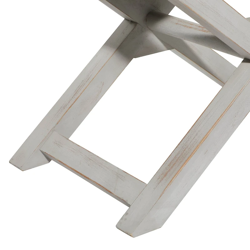 20" Black Wood Farmhouse Stool