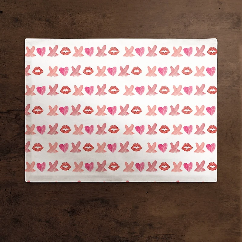Lipstick XO Pattern 14" x 18" Cotton Twill Placemat