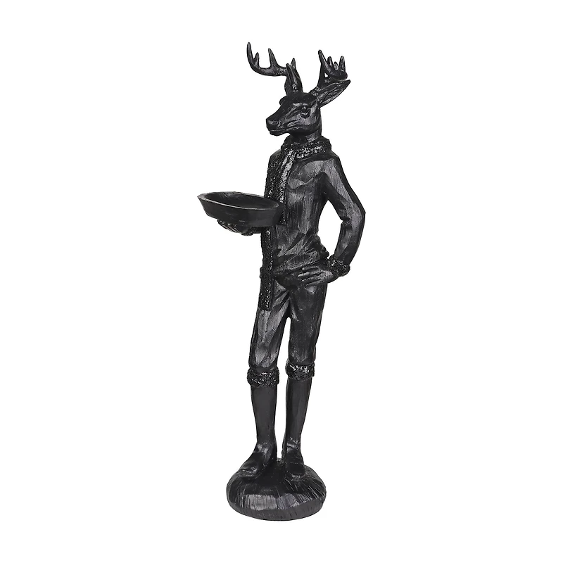 17.75" Black Deer Butler Tabletop Décor by Ashland®