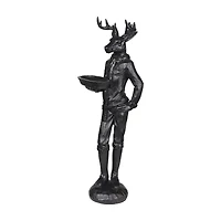 17.75" Black Deer Butler Tabletop Décor by Ashland®