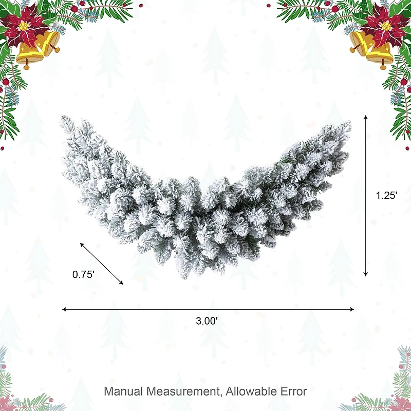 Glitzhome® 36" Pre-Lit Snow Flocked Christmas Swag with LED Lights