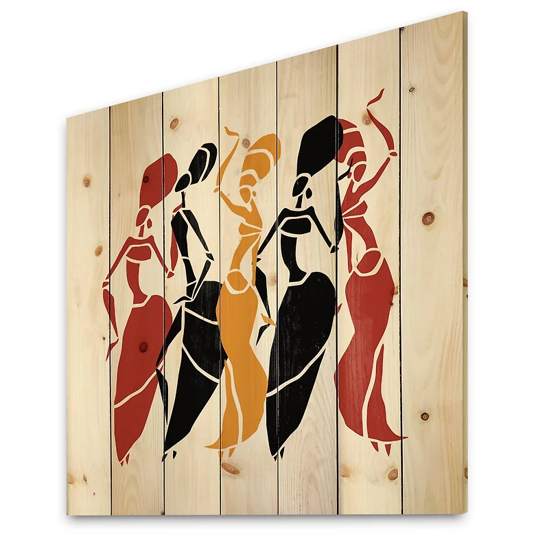 Designart - Beautiful Dancers Afro American Silhouettes