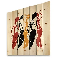 Designart - Beautiful Dancers Afro American Silhouettes