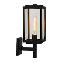 Hello Honey® Robert Stevenson Lighting Addison 17" Textured Black Metal & Glass Outdoor Light