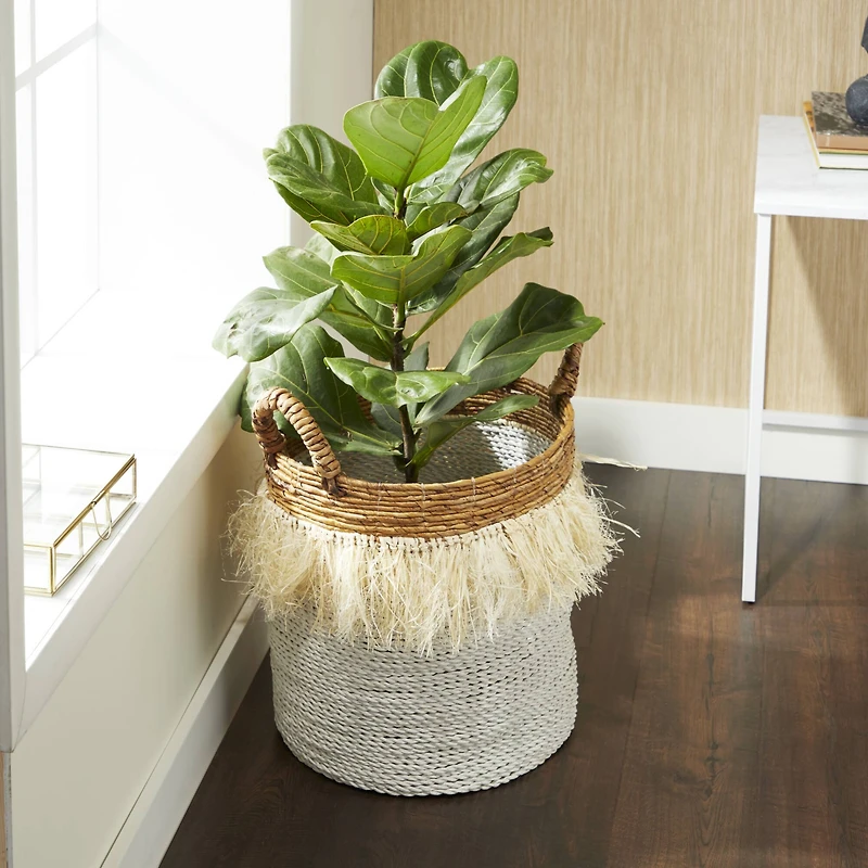 CosmoLiving by Cosmopolitan White Sea Grass Eclectic Storage Basket Set