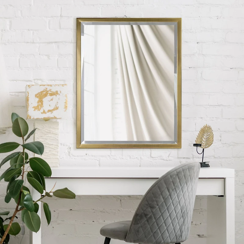 Head West Classic Gold Metal Framed Wall Mirror - 40" x 30"