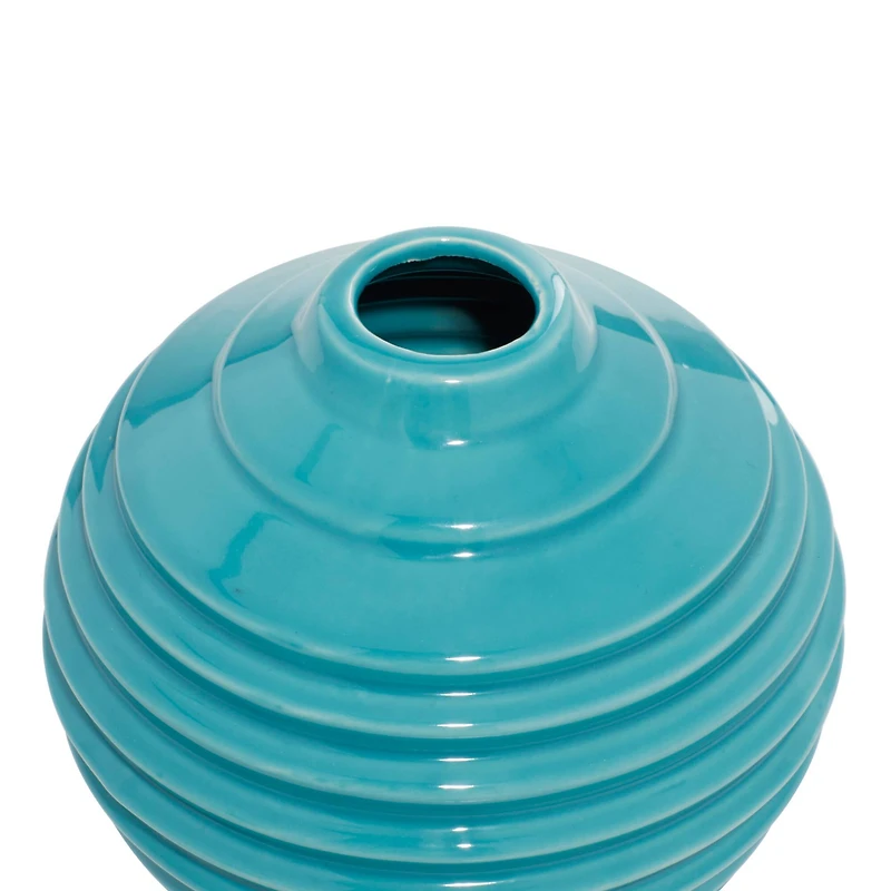 Blue Stoneware Modern Vase Set