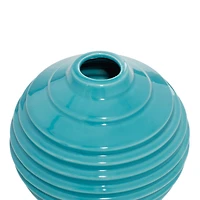 Blue Stoneware Modern Vase Set