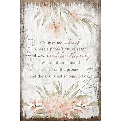 Oh Give Me A Beach Inspirational Wood Plaque