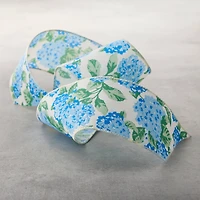 2.5" x 3yd. Blue & Green Floral Wired Edge Ribbon by Celebrate It™