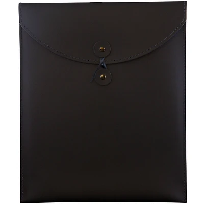 JAM Paper 9.5" x 12.5" Leather Portfolio with Button & String