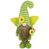 16" Green & Yellow Butterfly Gnome Spring Figurine