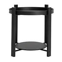 Hello Honey® Black Chic Fir Wood & Metal Tray Table