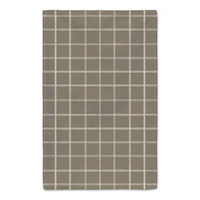 Be Cozy Taupe and White Check Tea Towel - Set of 2