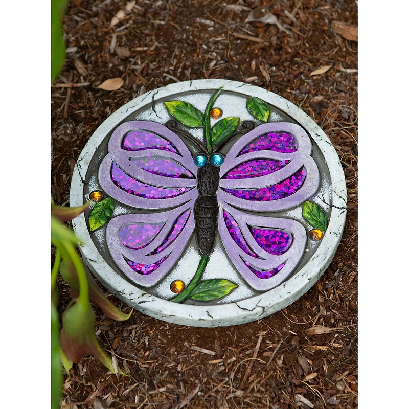 Purple Butterfly Garden Stepping Stone