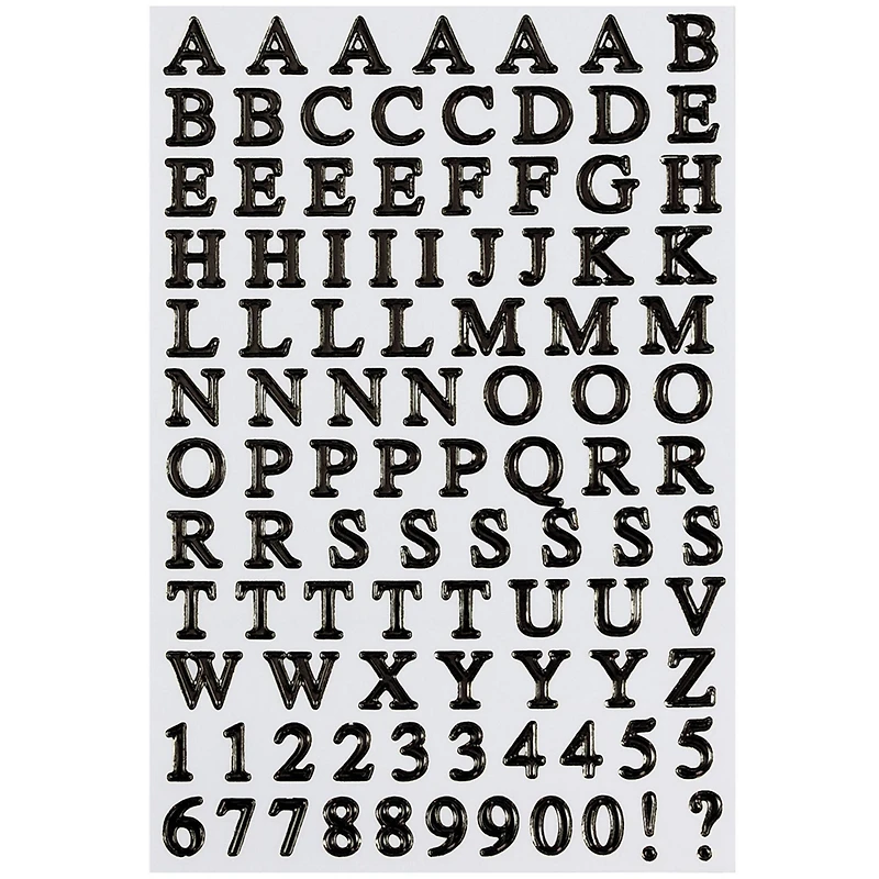 JAM Paper Black Upper & Lower Case Alphabet Letter Stickers