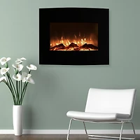 Hastings Home 25" Black Curved Electric Fireplace