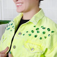 CousinDIY Silver Peridot AB Glass Sew-On Rhinestones, 32ct.