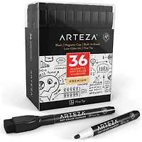 Arteza® Black Fine Tip Magnetic Dry Erase Markers, 36ct.