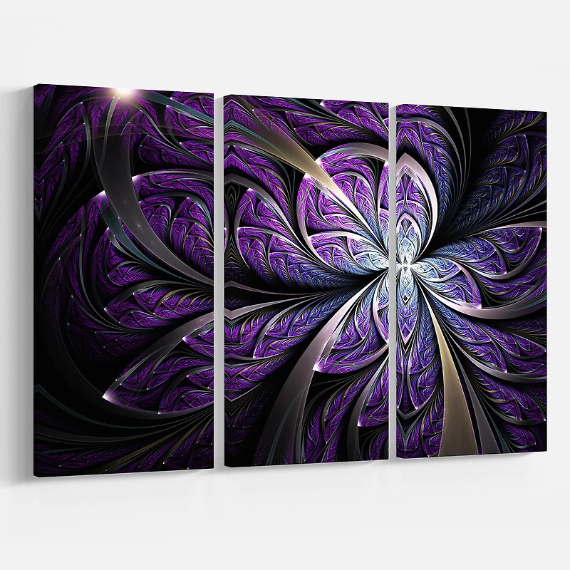 Designart - Glittering Purple Fractal Flower