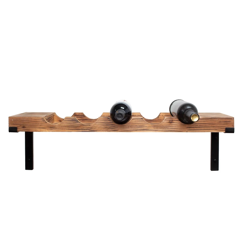 Rustic Wooden Wine Bottle Holder Display Rack