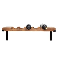 Rustic Wooden Wine Bottle Holder Display Rack
