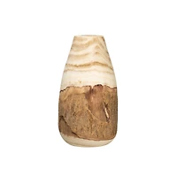 Hello Honey® 13" Carved Paulownia Wood Vase with Live Edge