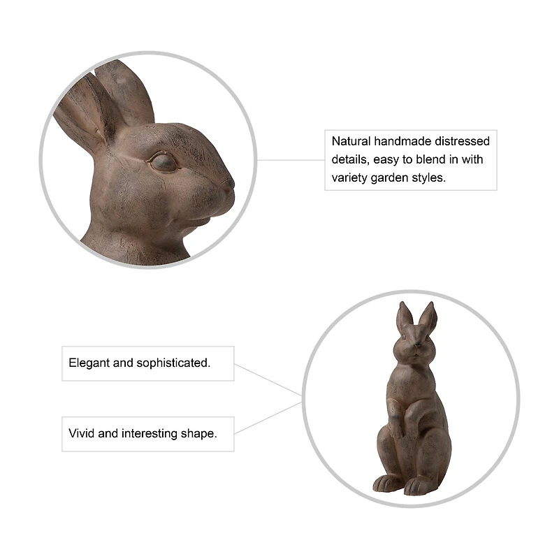 Glitzhome® 23" Standing Rabbit Statue