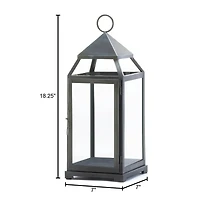 18'' Rustic Silver Contemporary Lantern