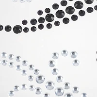 12 Packs: 10 ct. (120 total) Black & Silver Rhinestone Flourish Stickers by Recollections™