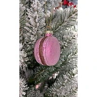 Wizardi 11.81" Christmas Village Pink Macaron Glass Ornament