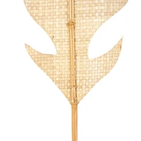 79" Light Brown Bamboo Wood Woven Palm Leaf Set