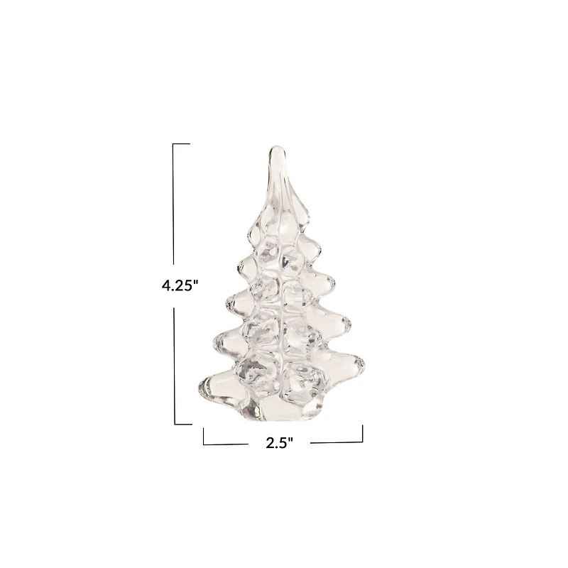 Hello Honey® 4.25" Clear Decorative Glass Christmas Tree