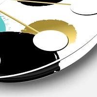 Designart 'Gold And Blue Circles Mid-Century Modern Wall Clock