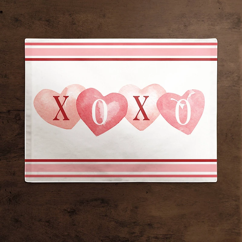 XOXO Hearts & Stripes Poly Twill Placemat