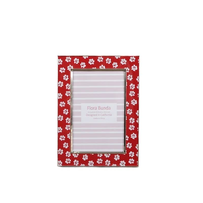 Flora Bunda 4" x 6" Red Floral Aluminum Picture Frame