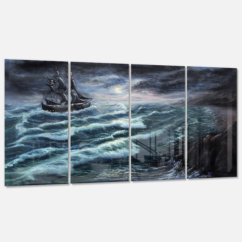 Designart - Pirate Ship Under Stormy Cloud