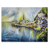 Designart - Mountain Village By The River In Austria