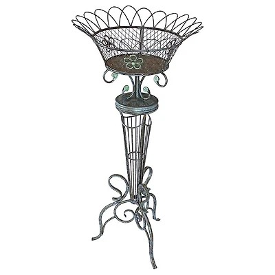 Design Toscano 37.5" Victorian Basketweave Metal Fern Planter