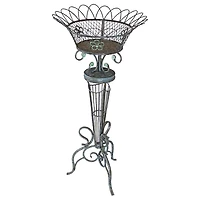 Design Toscano 37.5" Victorian Basketweave Metal Fern Planter