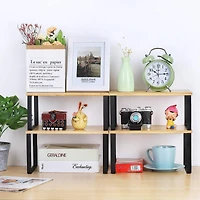 NEX™ Black & Natural Bamboo Cabinet and Counter Shelf Organizer, 4ct.