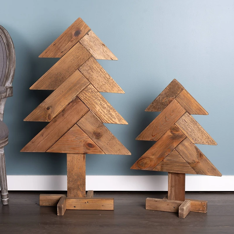 Rustic Wood Pine Tree Set