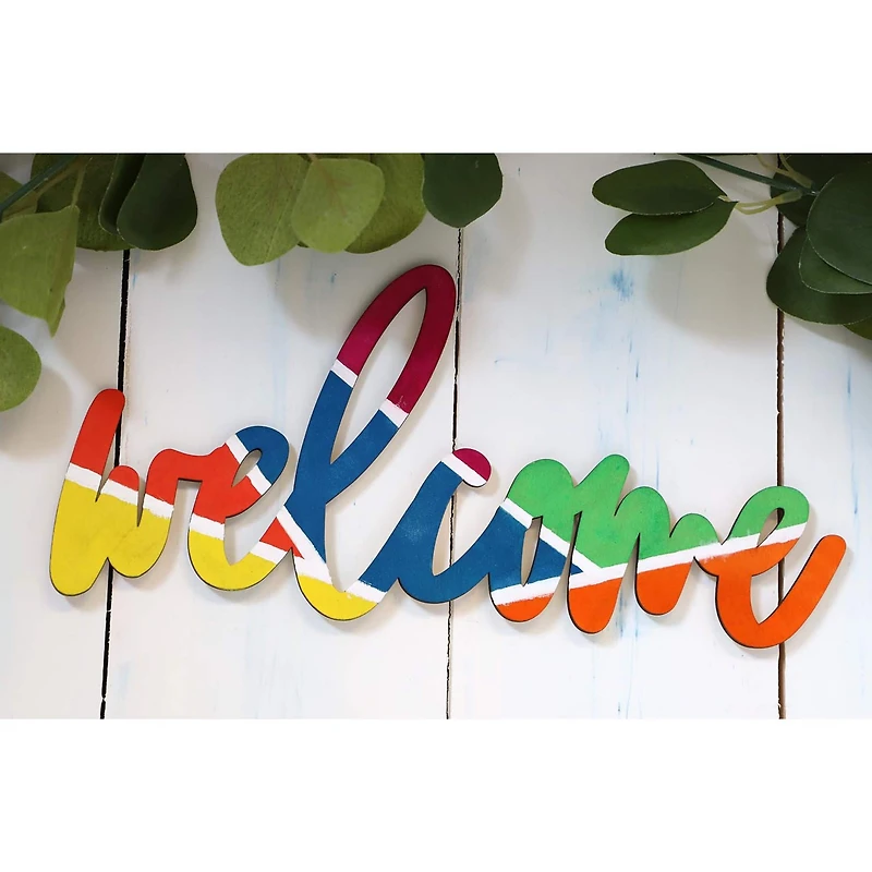 Leisure Arts® 12" Wood Welcome Word