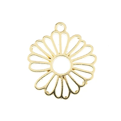 John Bead Beadwork Findings Gold Flower Pendants