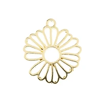John Bead Beadwork Findings Gold Flower Pendants