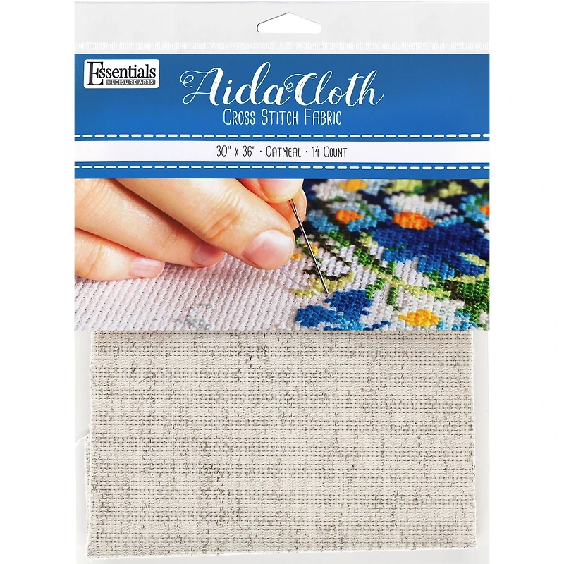 Essentials by Leisure Arts Oatmeal 14 Count Aida Cloth, 30" x 36"